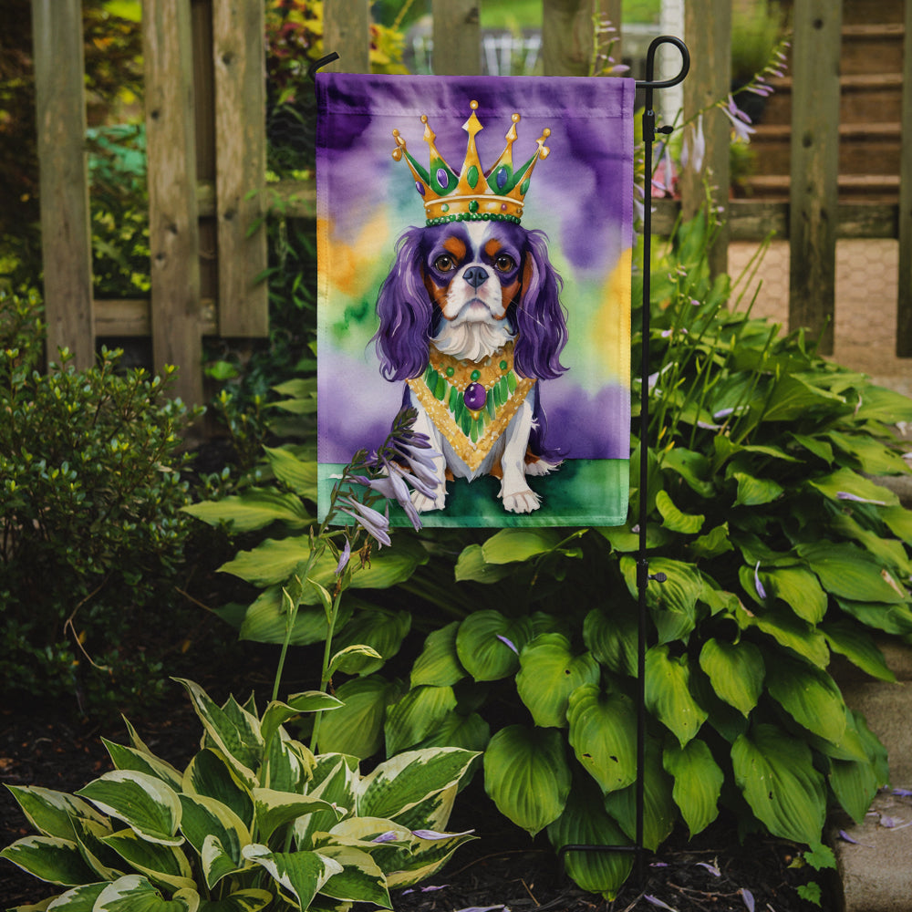 Cavalier Spaniel King of Mardi Gras Garden Flag