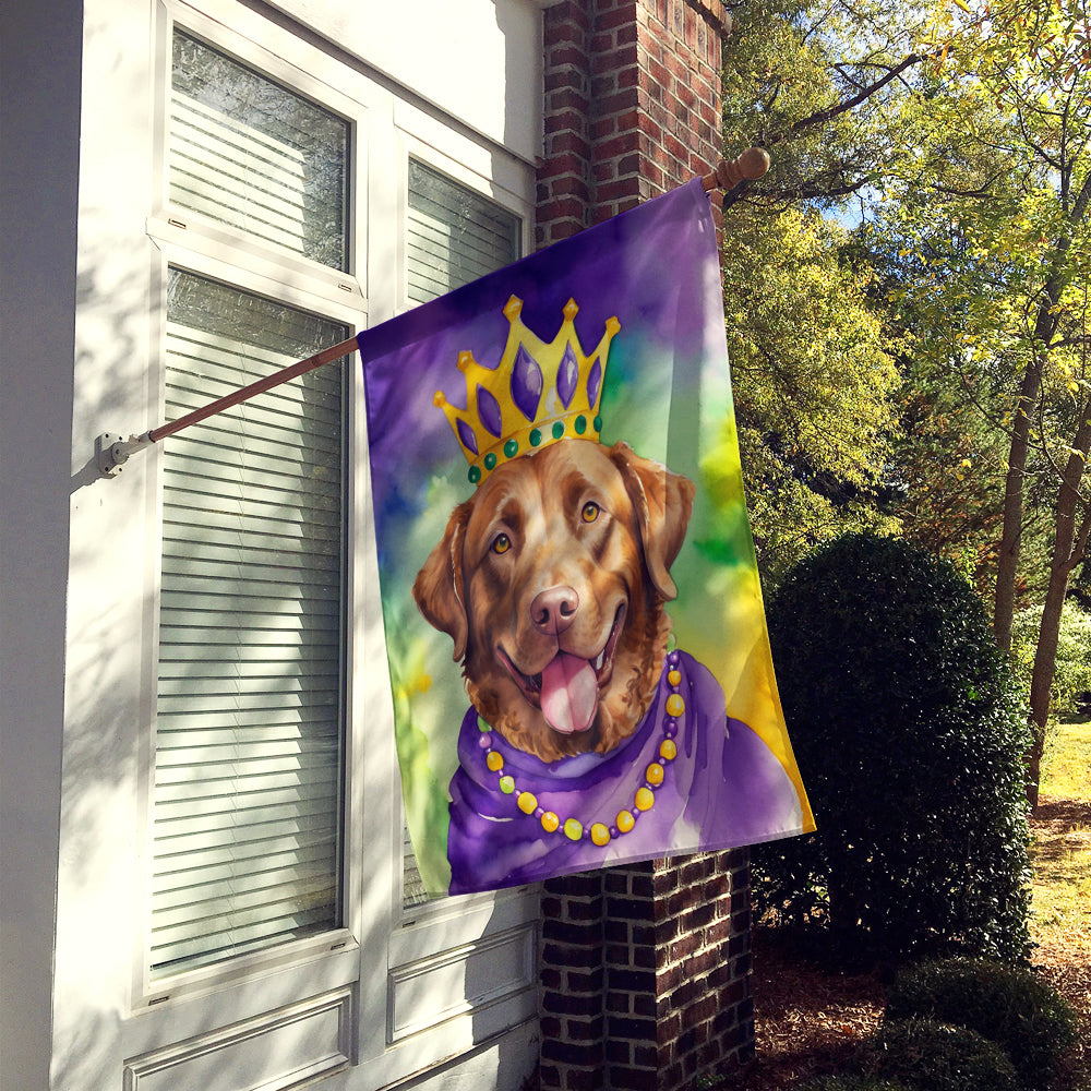 Chesapeake Bay Retriever King of Mardi Gras House Flag
