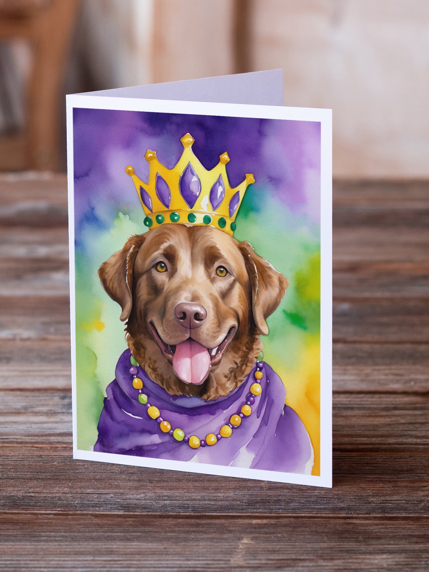 Buy this Chesapeake Bay Retriever King of Mardi Gras Greeting Cards Pack of 8