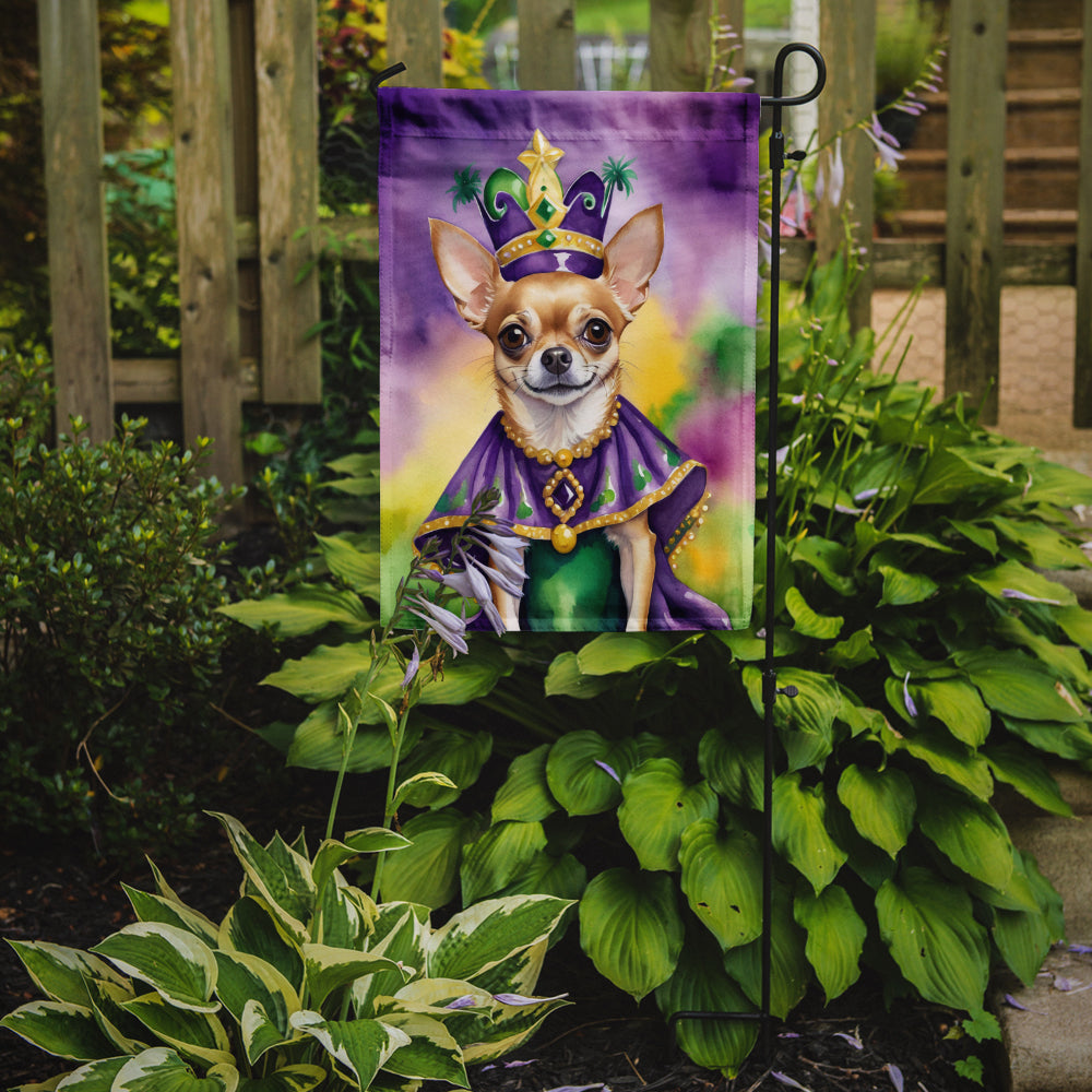 Chihuahua King of Mardi Gras Garden Flag