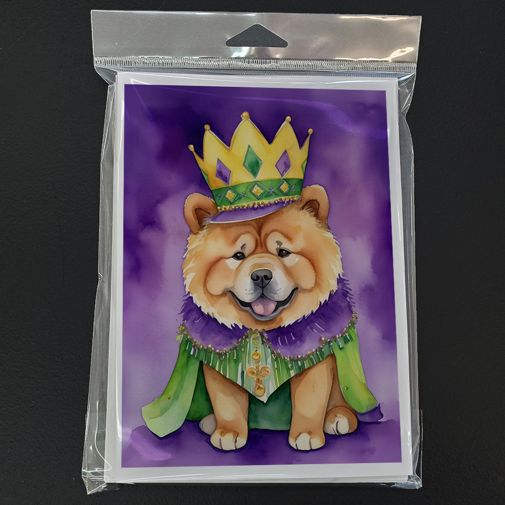 Chow Chow King of Mardi Gras Greeting Cards Pack of 8