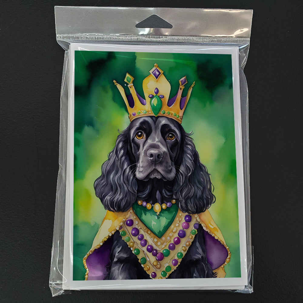 Cocker Spaniel King of Mardi Gras Greeting Cards Pack of 8