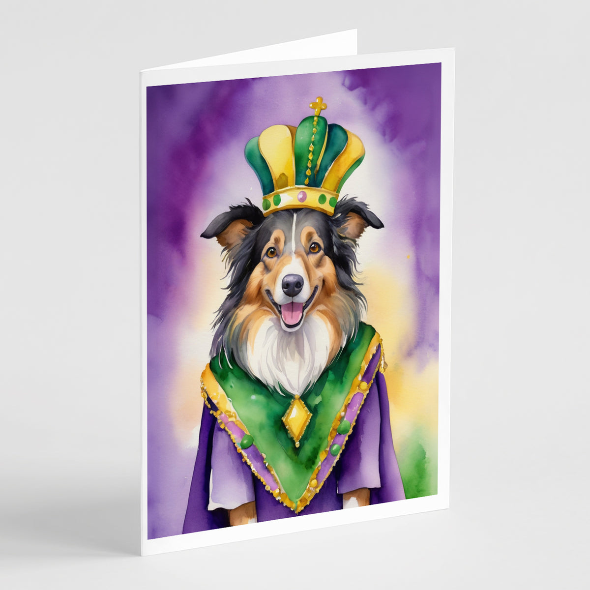 Buy this Collie King of Mardi Gras Greeting Cards Pack of 8