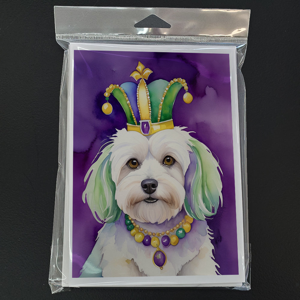 Coton de Tulear King of Mardi Gras Greeting Cards Pack of 8