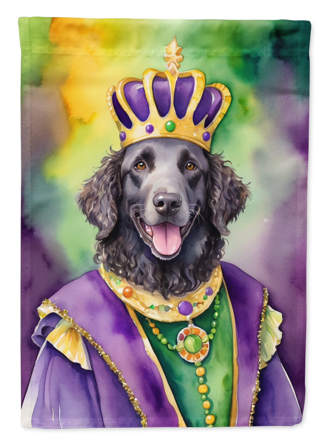 Buy this Curly-Coated Retriever King of Mardi Gras House Flag