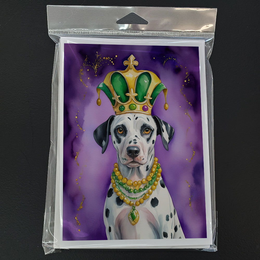 Dalmatian King of Mardi Gras Greeting Cards Pack of 8