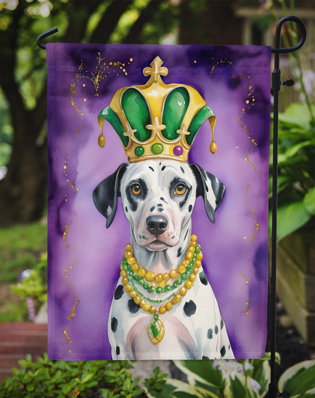 Dalmatian King of Mardi Gras Garden Flag