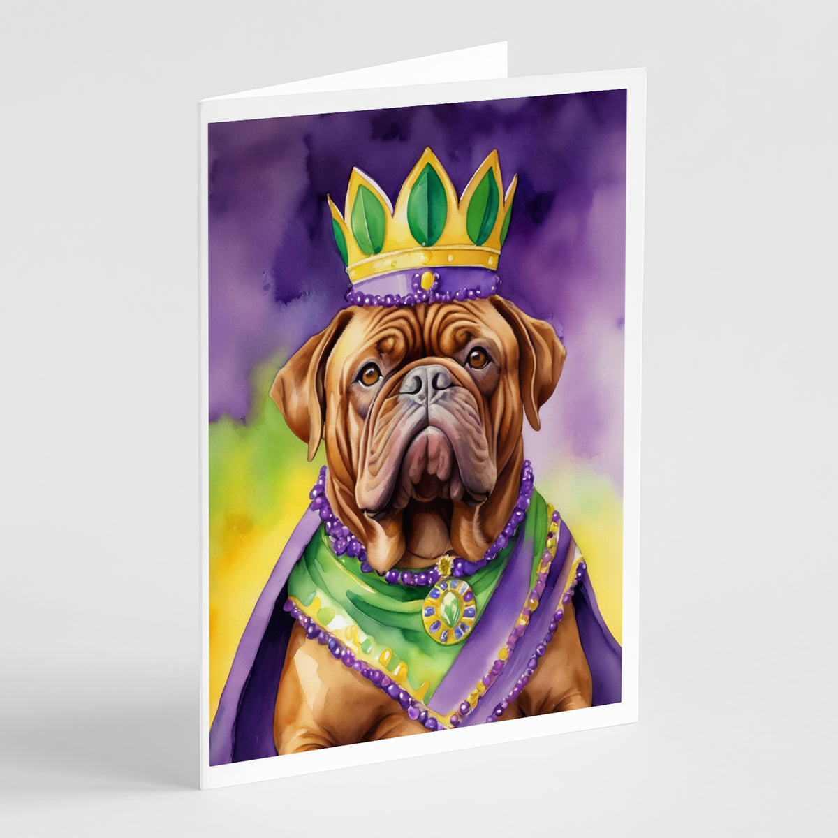 Buy this Dogue de Bordeaux King of Mardi Gras Greeting Cards Pack of 8
