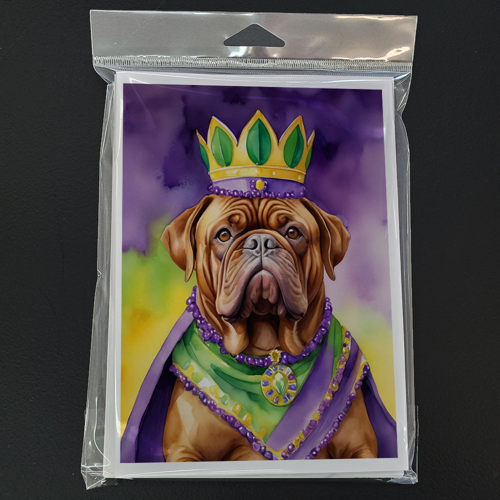 Dogue de Bordeaux King of Mardi Gras Greeting Cards Pack of 8