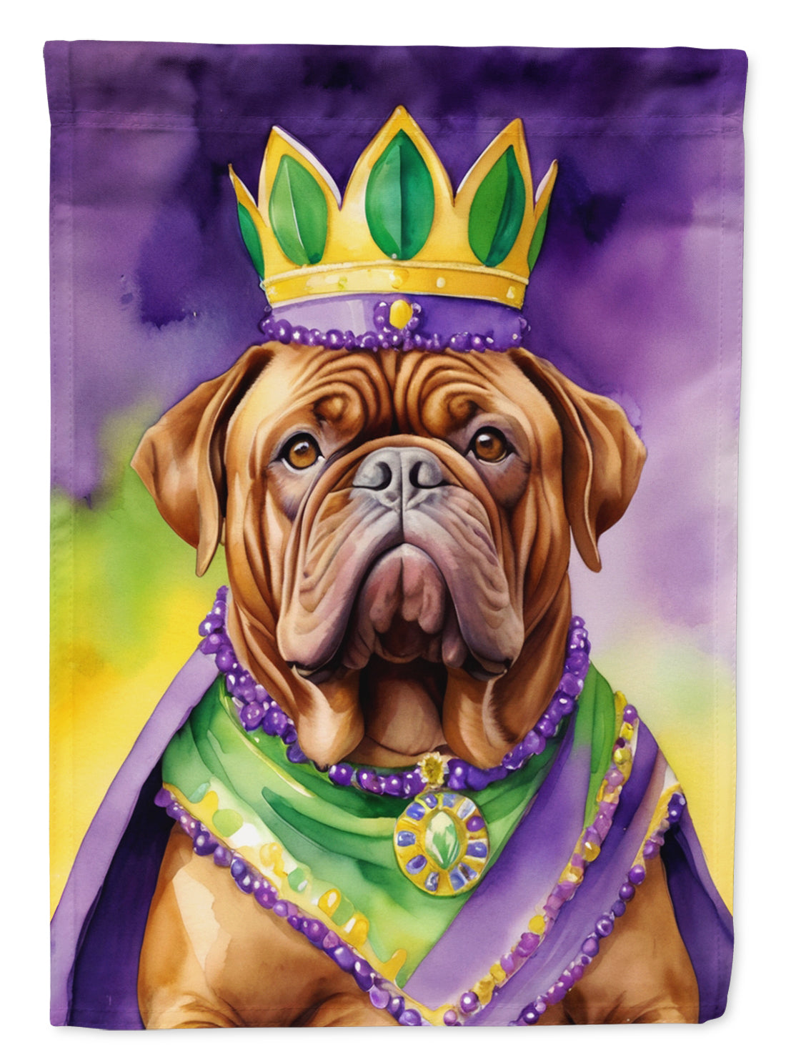 Buy this Dogue de Bordeaux King of Mardi Gras Garden Flag