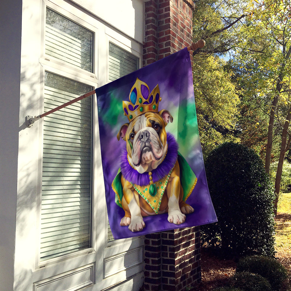 English Bulldog King of Mardi Gras House Flag