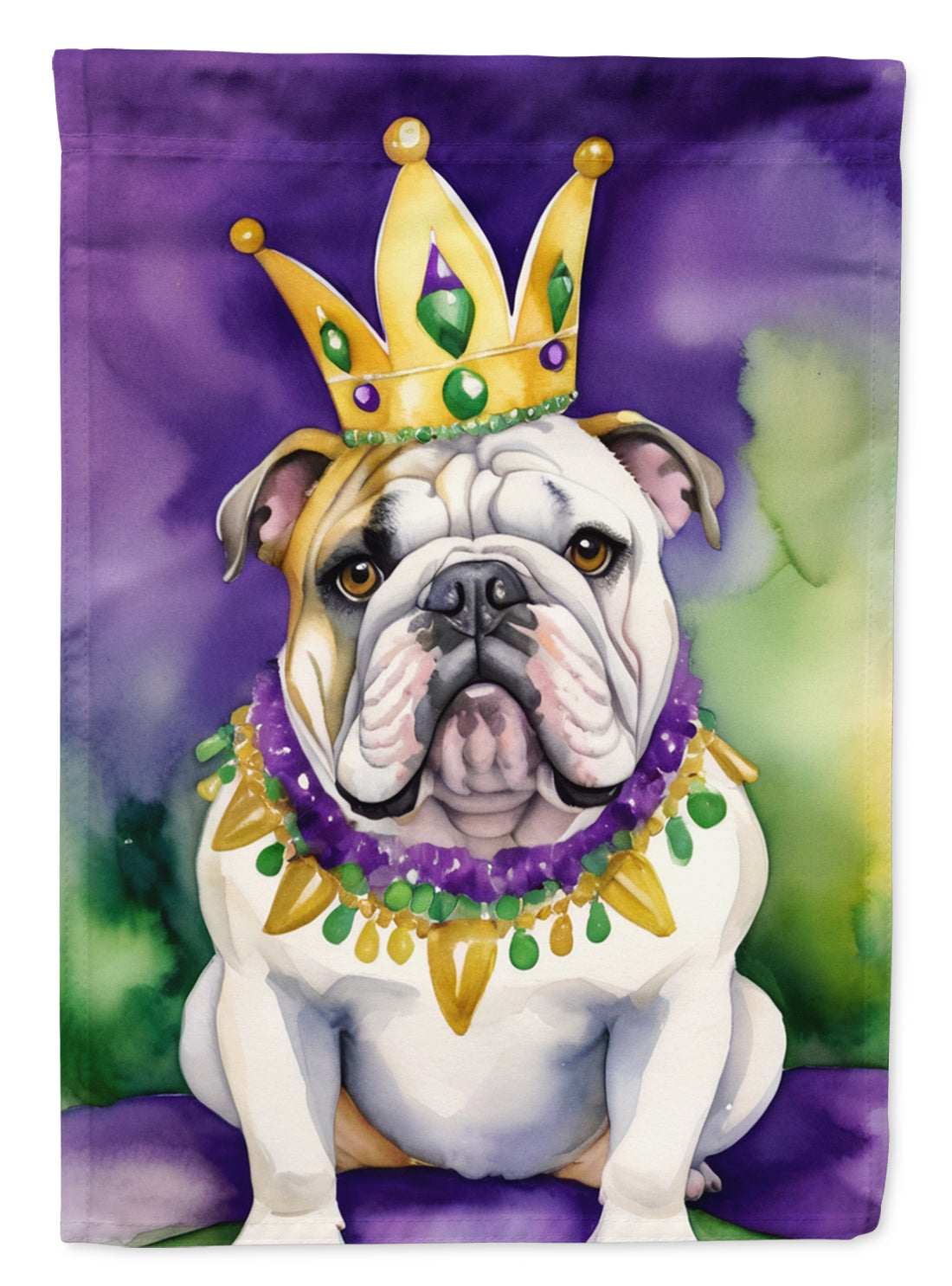 Buy this English Bulldog King of Mardi Gras House Flag
