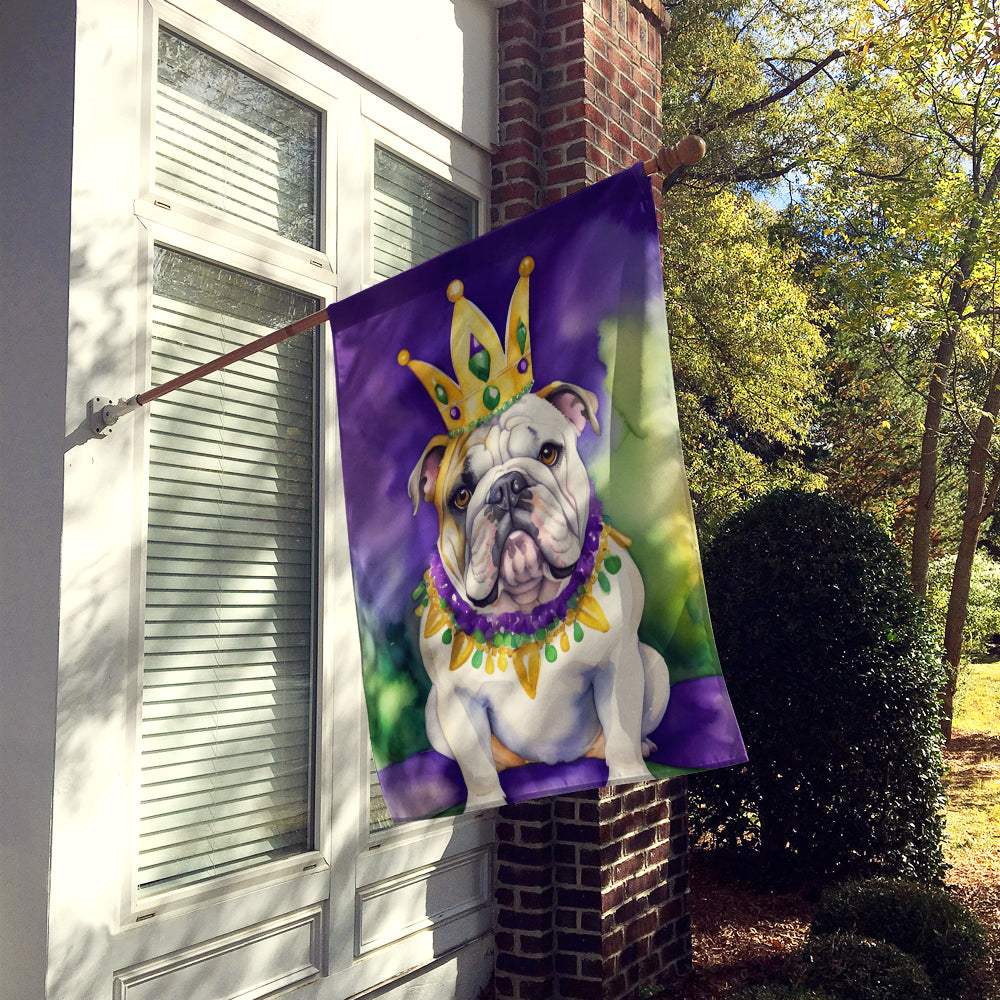 English Bulldog King of Mardi Gras House Flag