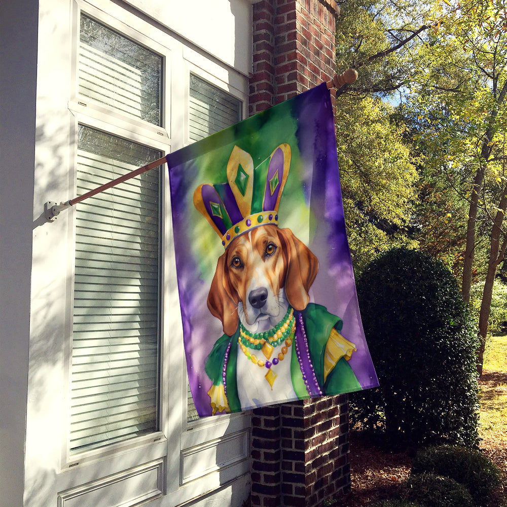 English Foxhound King of Mardi Gras House Flag