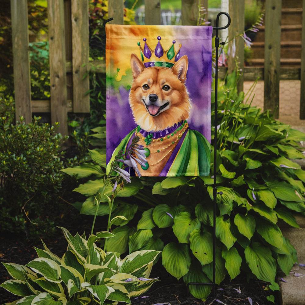 Buy this Finnish Spitz King of Mardi Gras Garden Flag