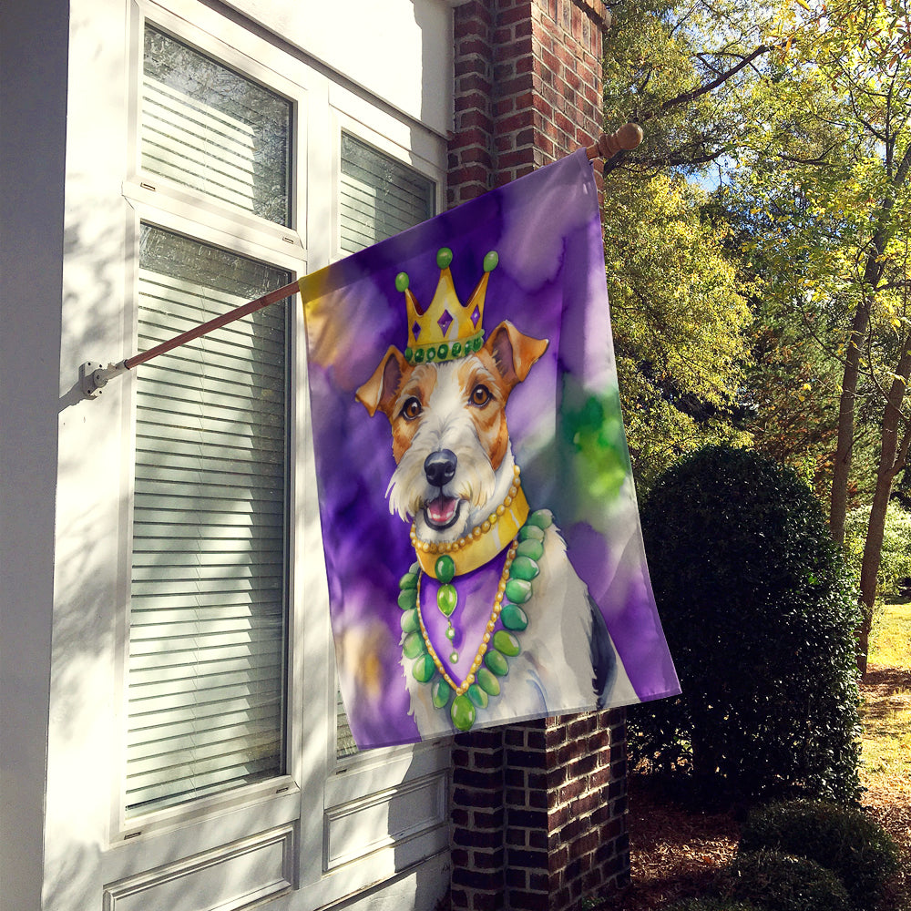 Fox Terrier King of Mardi Gras House Flag