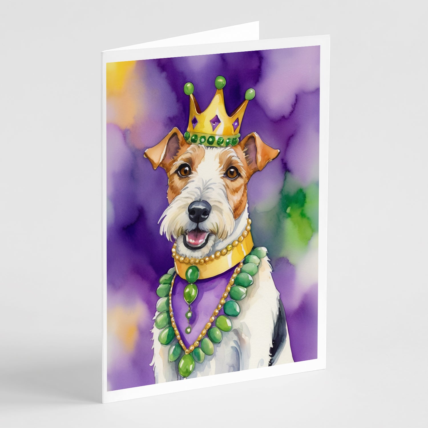 Buy this Fox Terrier King of Mardi Gras Greeting Cards Pack of 8