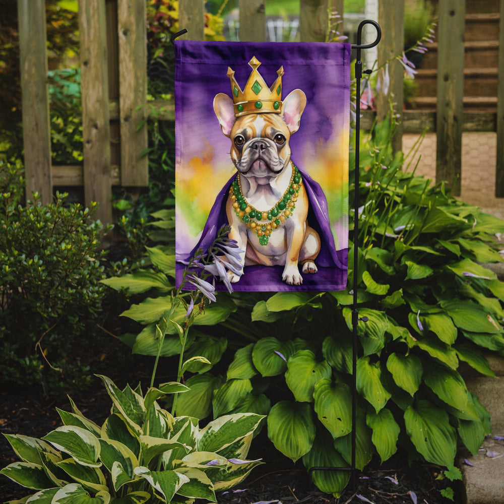 Buy this French Bulldog King of Mardi Gras Garden Flag