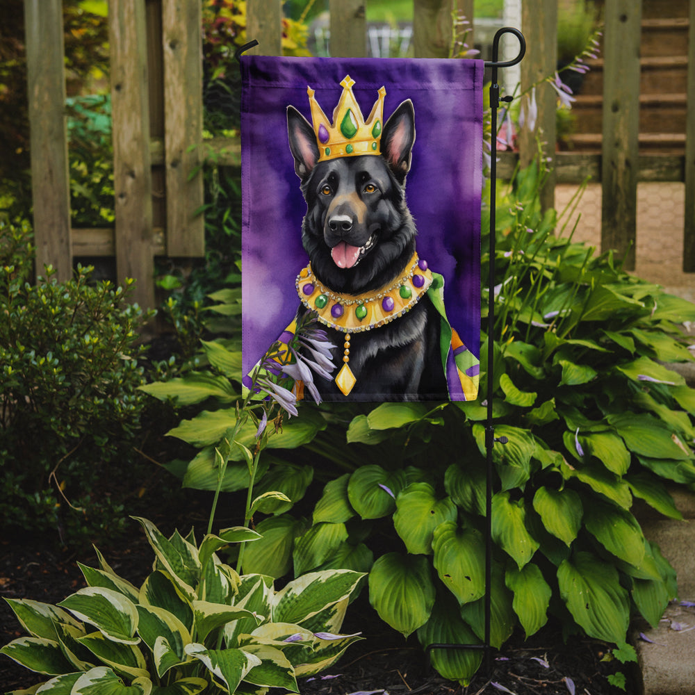 Buy this Black German Shepherd King of Mardi Gras Garden Flag