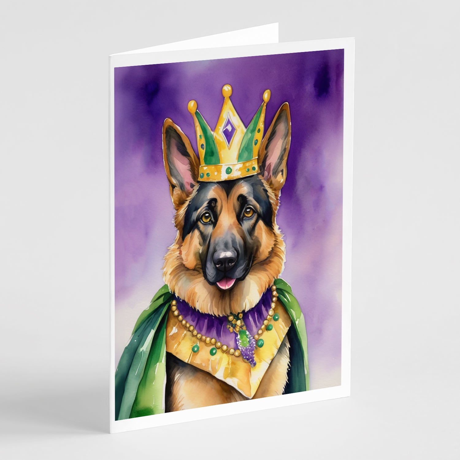 Buy this German Shepherd King of Mardi Gras Greeting Cards Pack of 8