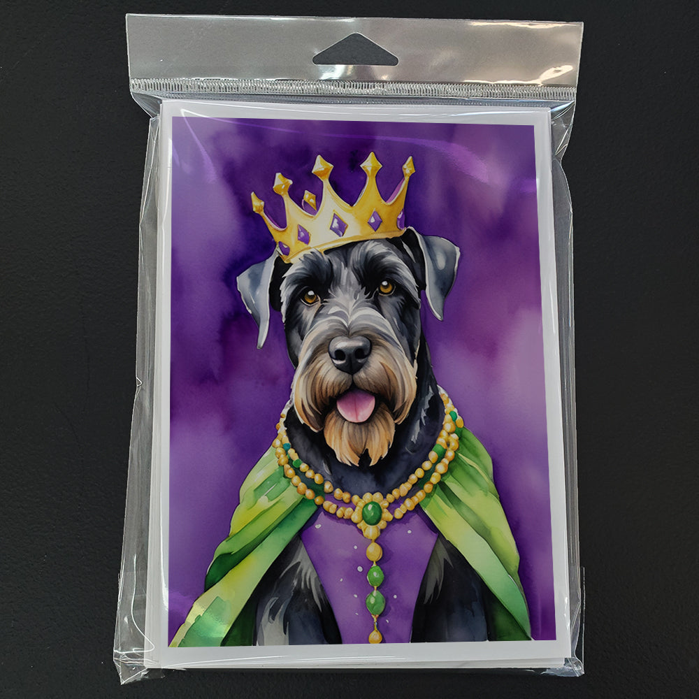 Giant Schnauzer King of Mardi Gras Greeting Cards Pack of 8