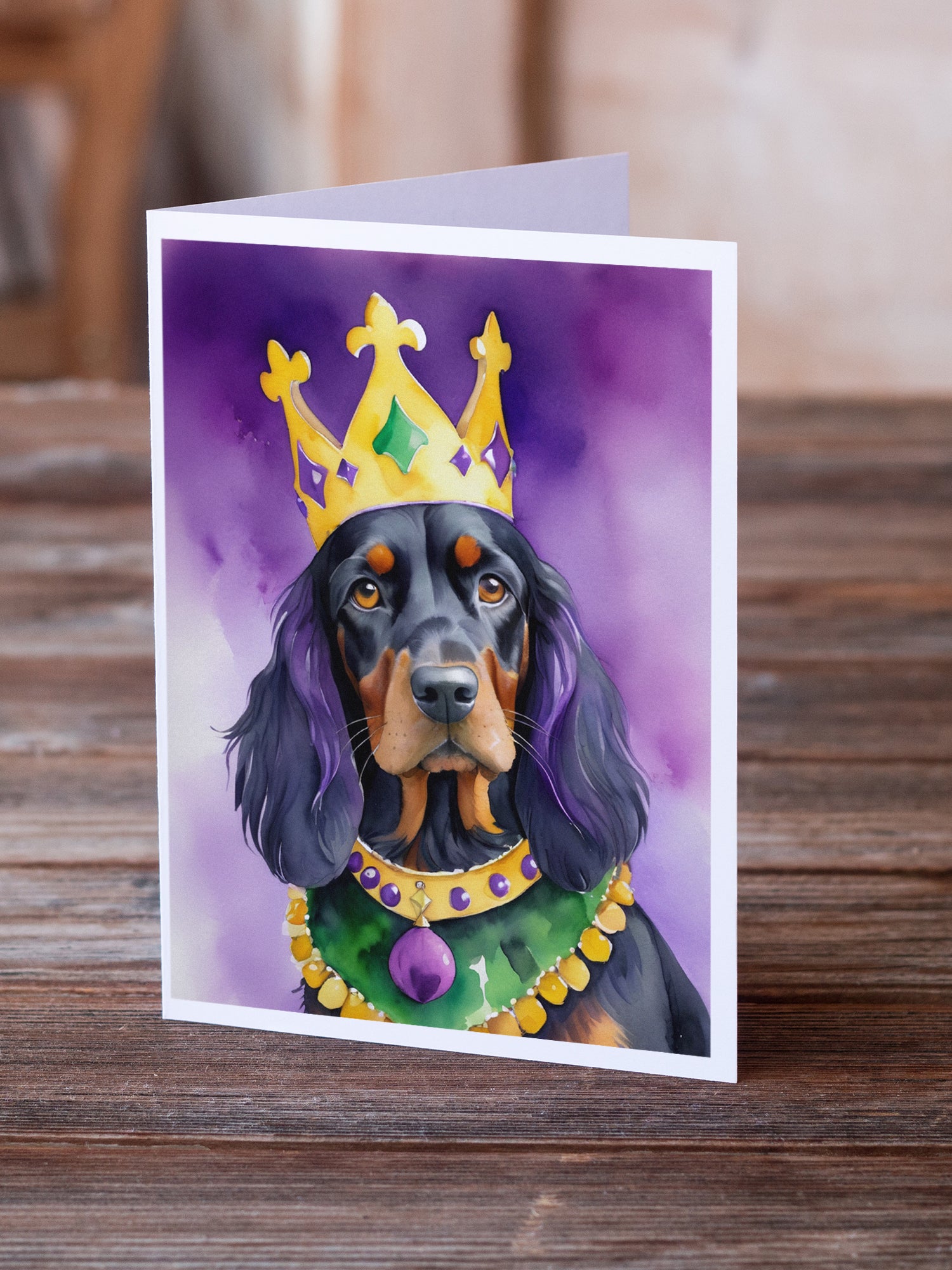 Buy this Gordon Setter King of Mardi Gras Greeting Cards Pack of 8