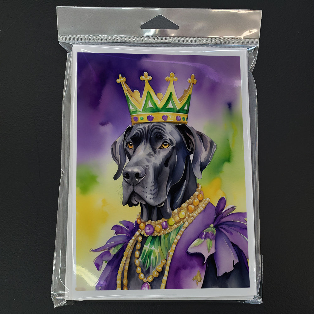 Great Dane King of Mardi Gras Greeting Cards Pack of 8