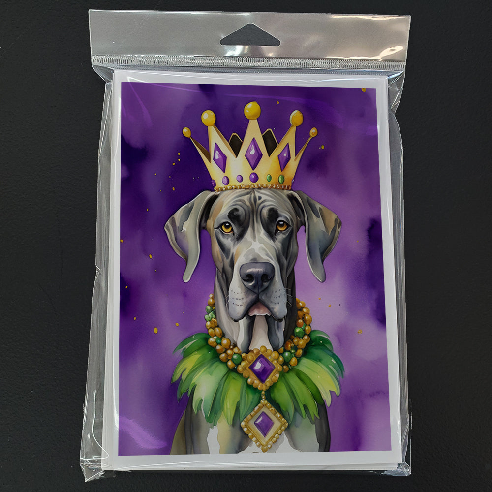 Great Dane King of Mardi Gras Greeting Cards Pack of 8