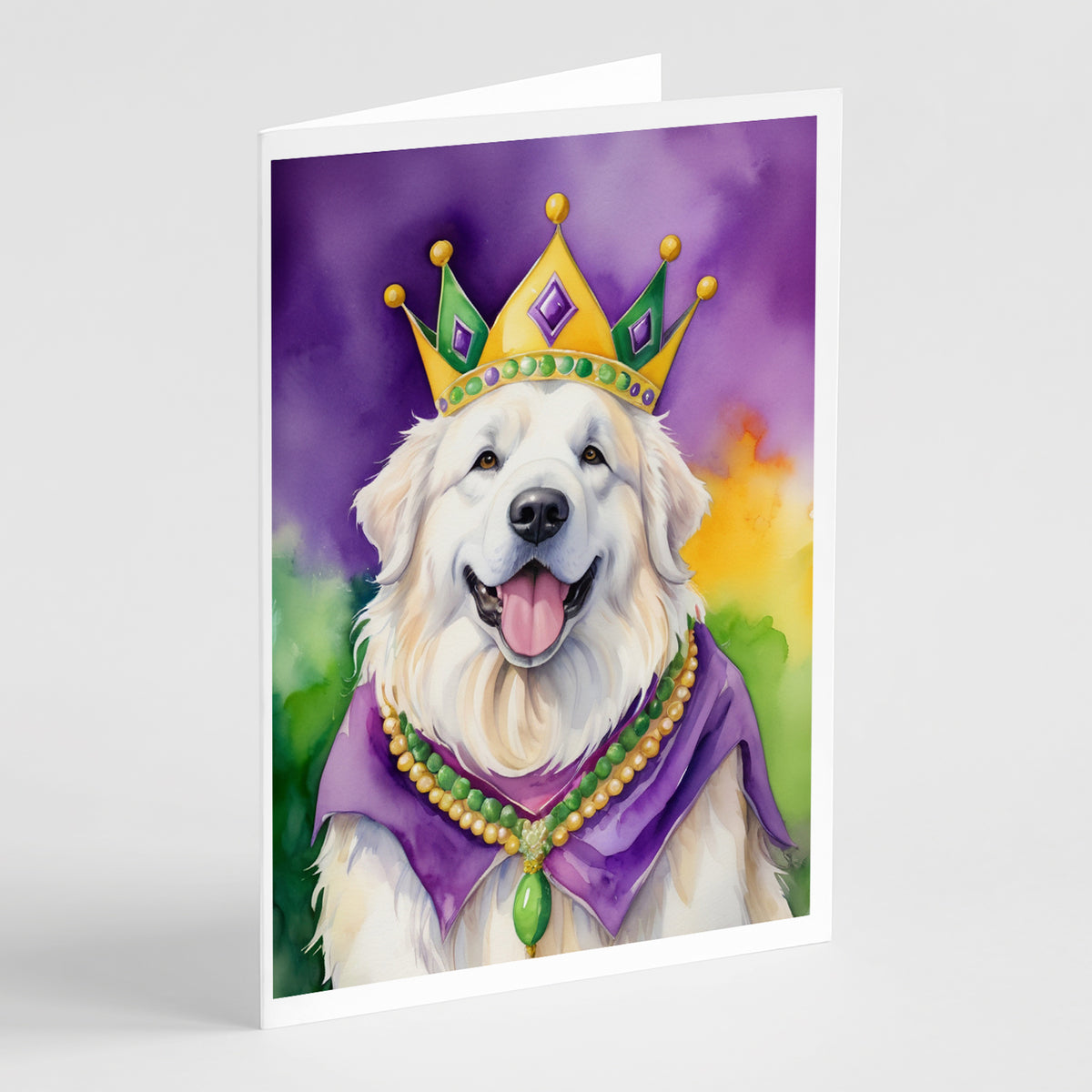 Buy this Great Pyrenees King of Mardi Gras Greeting Cards Pack of 8