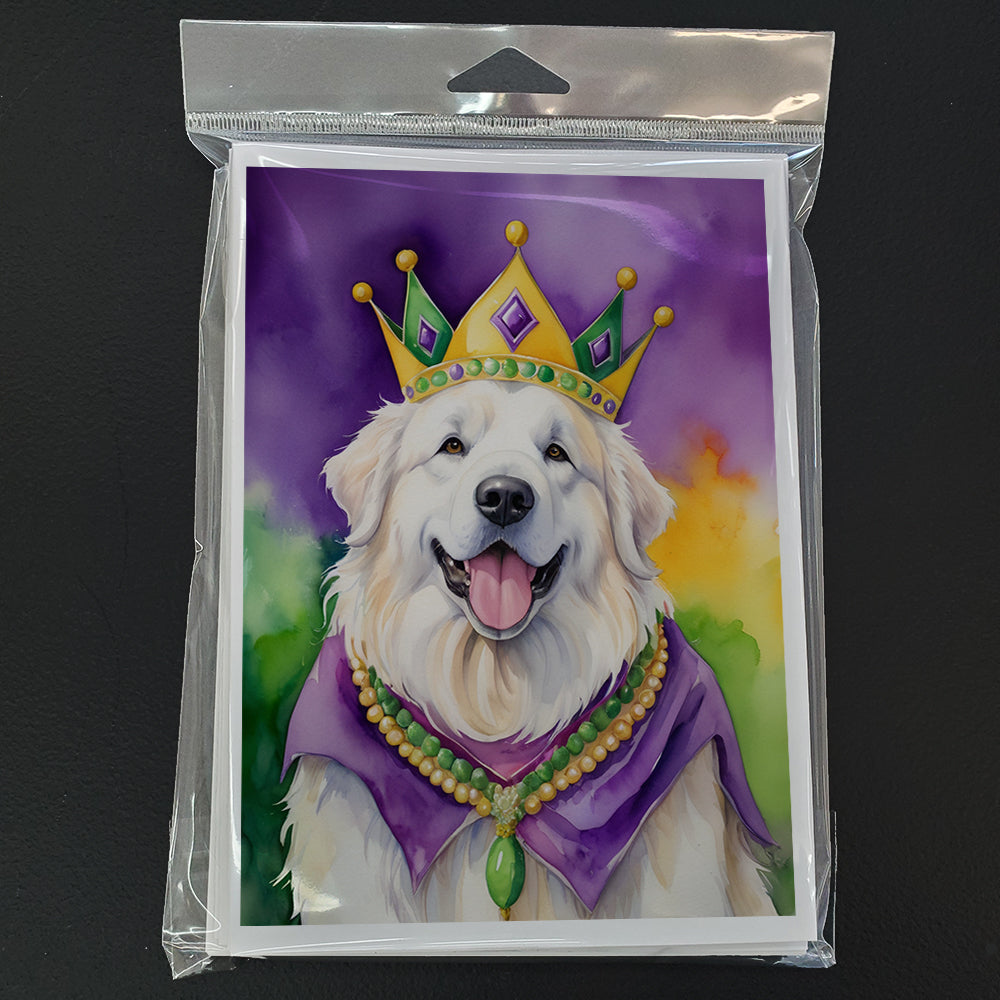 Great Pyrenees King of Mardi Gras Greeting Cards Pack of 8