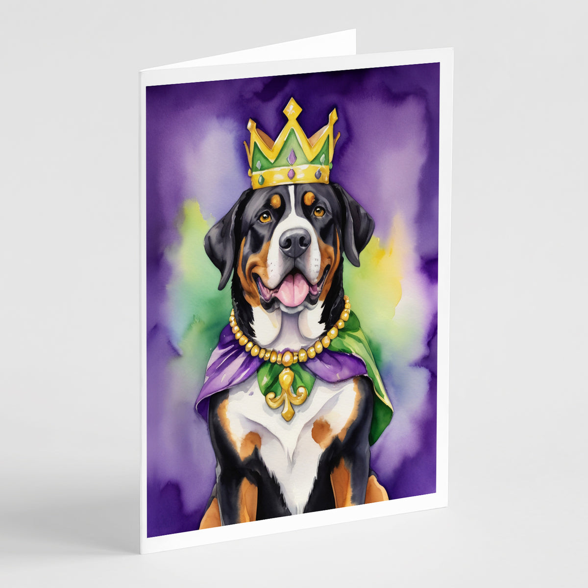 Buy this Greater Swiss Mountain Dog King of Mardi Gras Greeting Cards Pack of 8