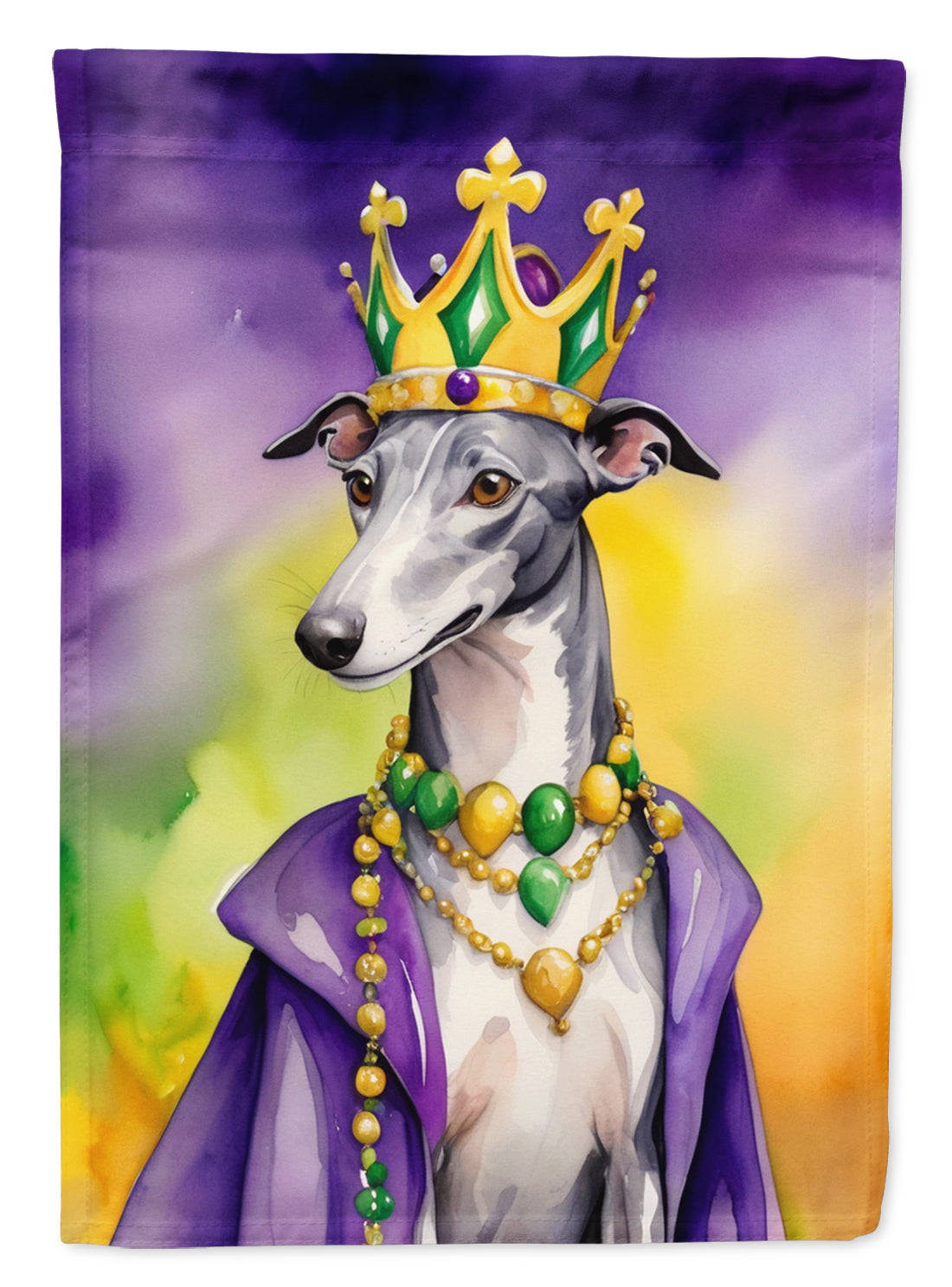 Buy this Greyhound King of Mardi Gras Garden Flag