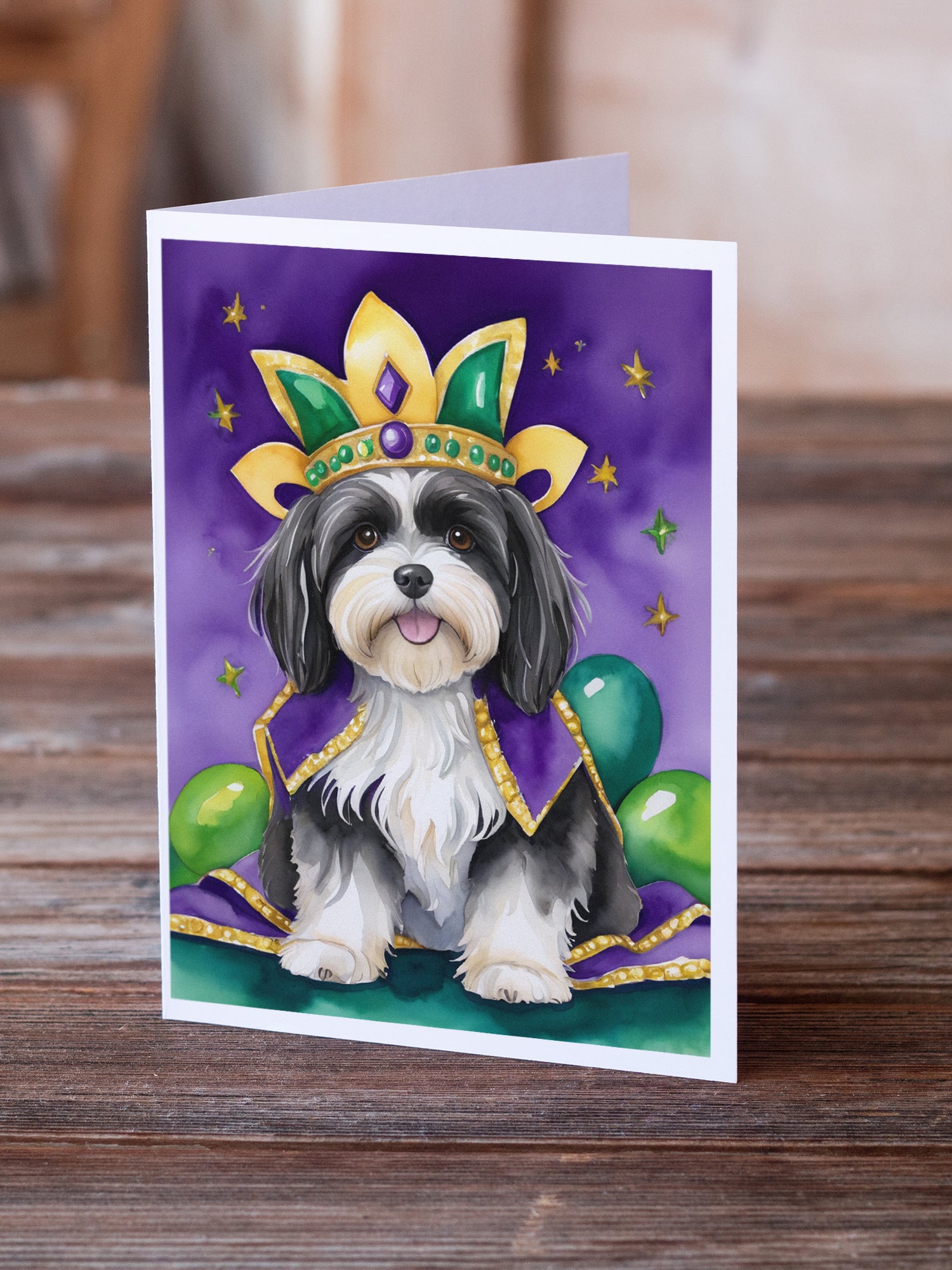 Buy this Havanese King of Mardi Gras Greeting Cards Pack of 8