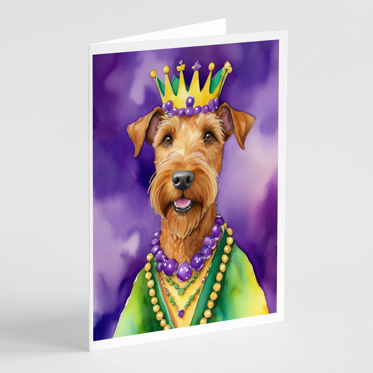 Buy this Irish Terrier King of Mardi Gras Greeting Cards Pack of 8