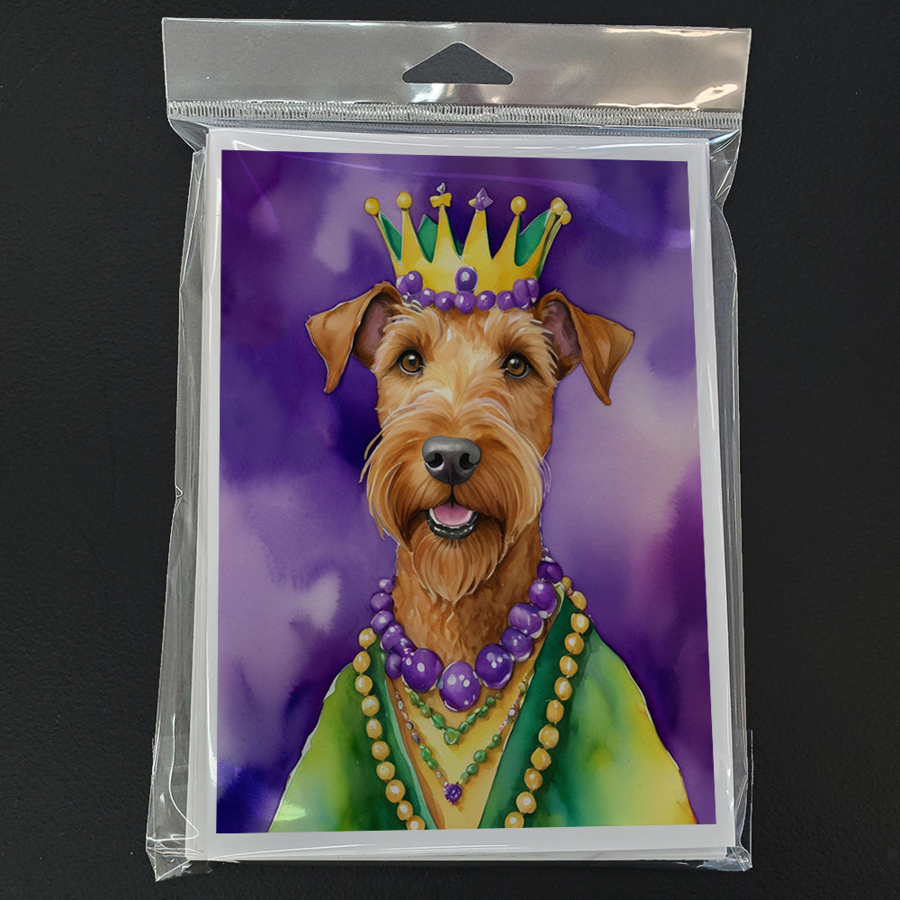 Irish Terrier King of Mardi Gras Greeting Cards Pack of 8