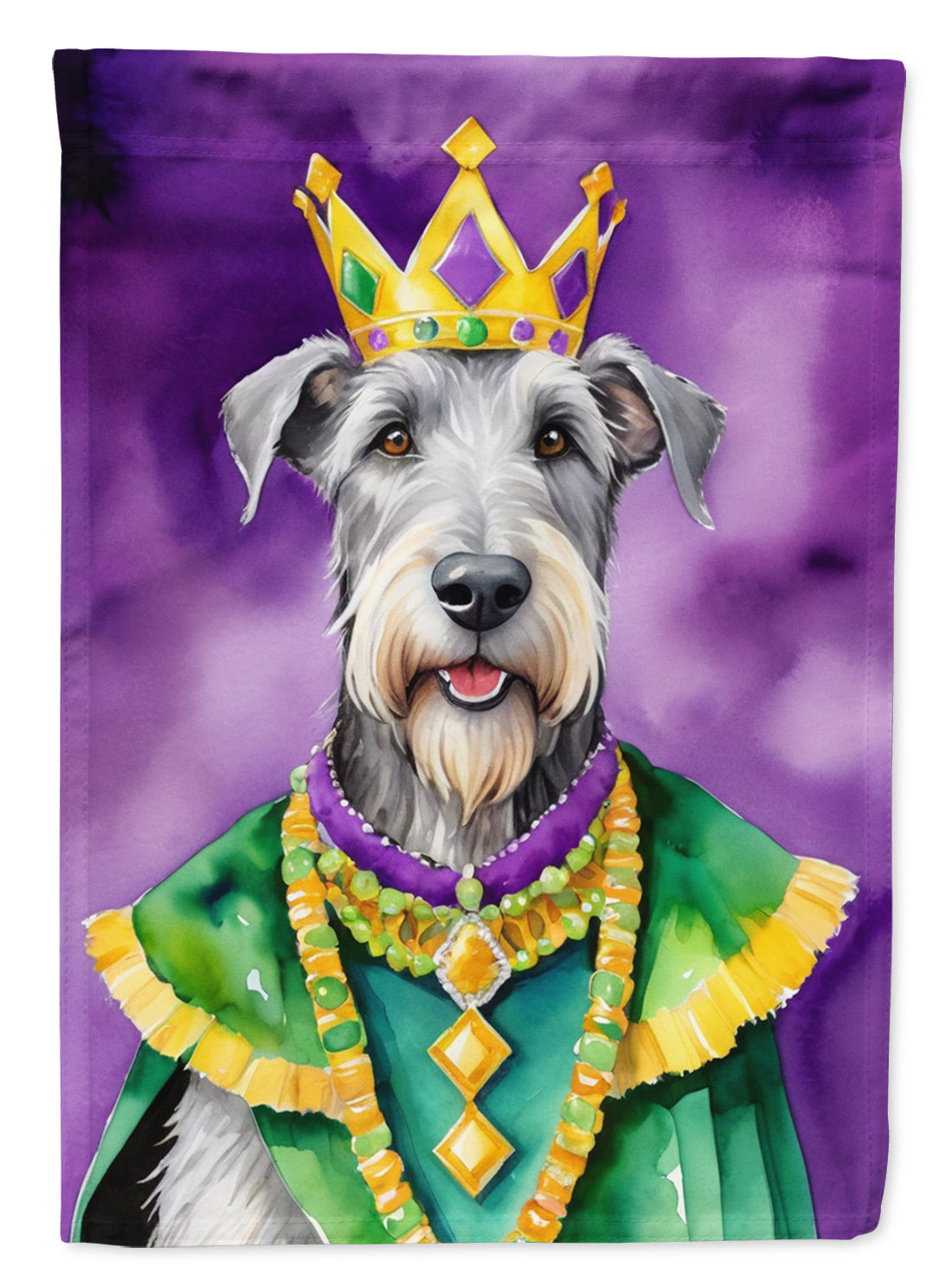 Buy this Irish Wolfhound King of Mardi Gras House Flag
