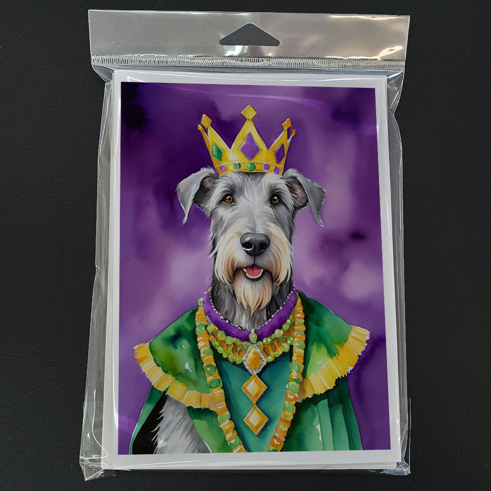 Irish Wolfhound King of Mardi Gras Greeting Cards Pack of 8