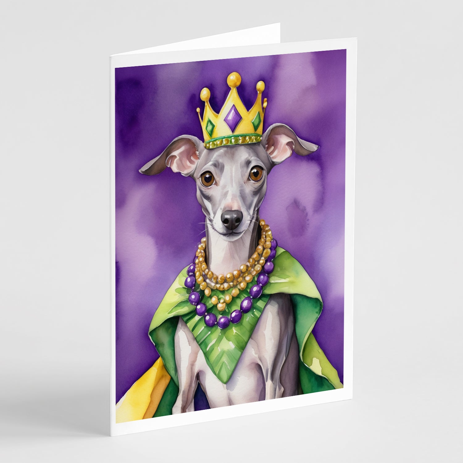 Buy this Italian Greyhound King of Mardi Gras Greeting Cards Pack of 8