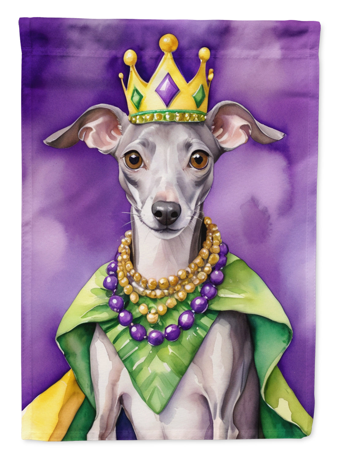 Buy this Italian Greyhound King of Mardi Gras Garden Flag
