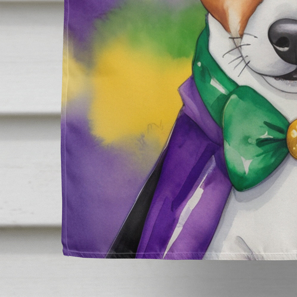 Jack Russell Terrier King of Mardi Gras House Flag