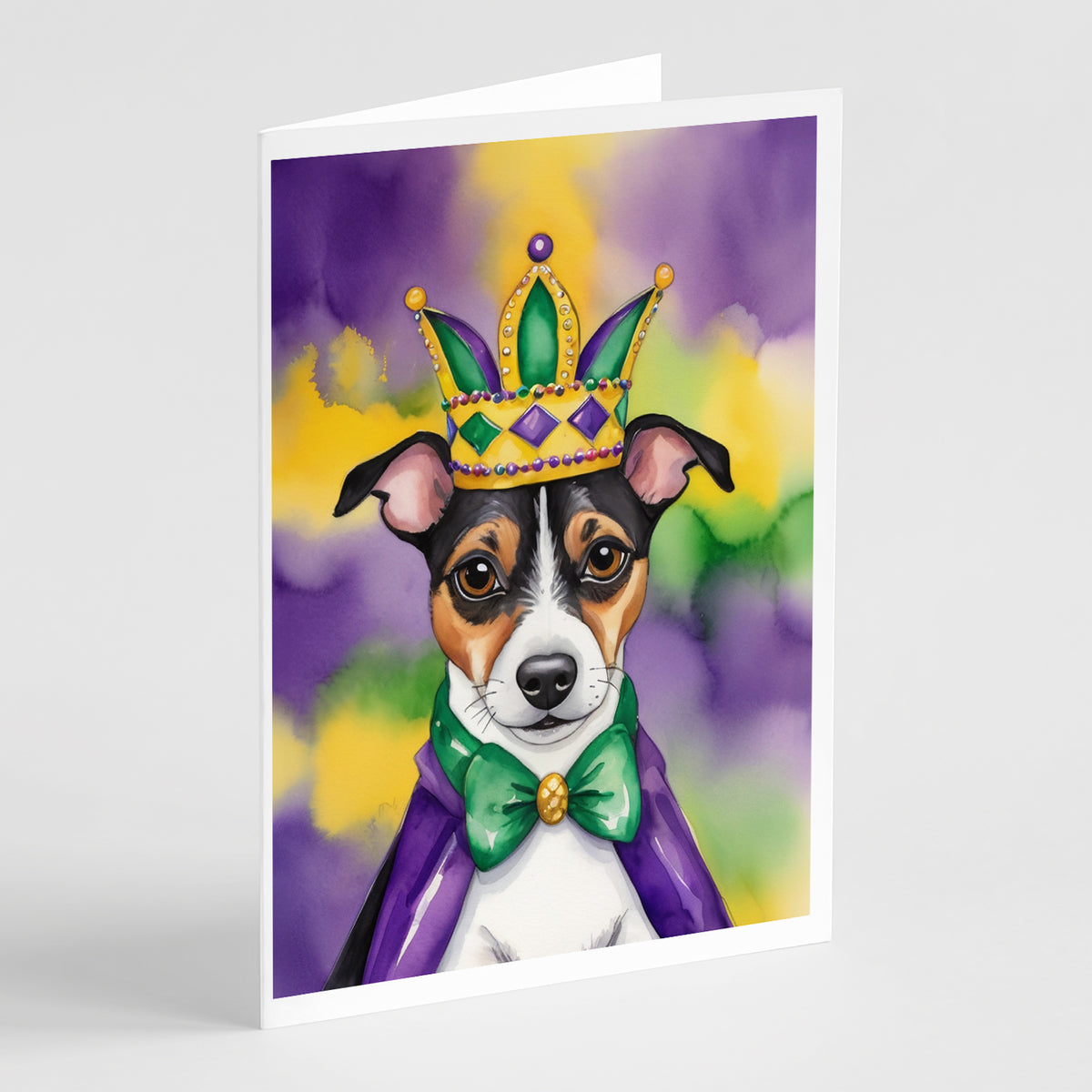 Buy this Jack Russell Terrier King of Mardi Gras Greeting Cards Pack of 8