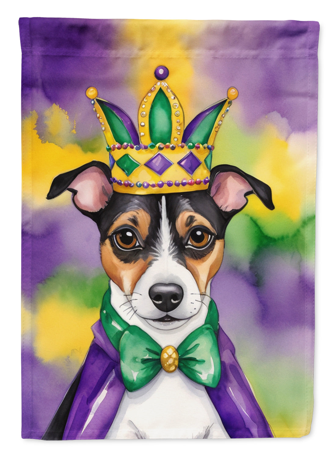 Buy this Jack Russell Terrier King of Mardi Gras Garden Flag