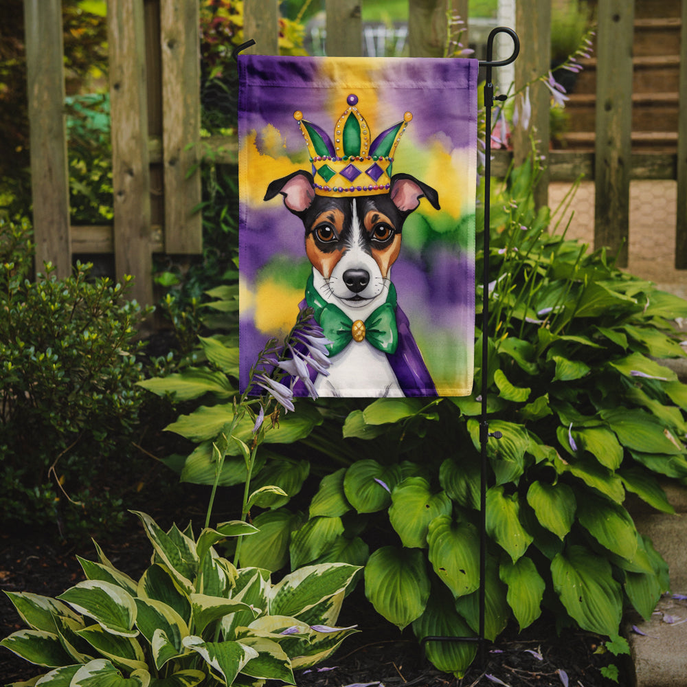 Jack Russell Terrier King of Mardi Gras Garden Flag