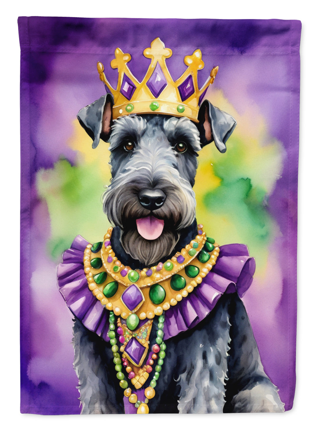 Buy this Kerry Blue Terrier King of Mardi Gras House Flag
