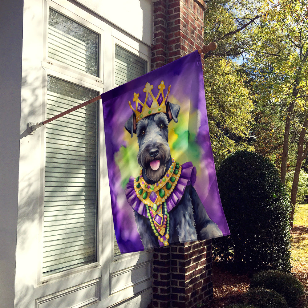 Kerry Blue Terrier King of Mardi Gras House Flag