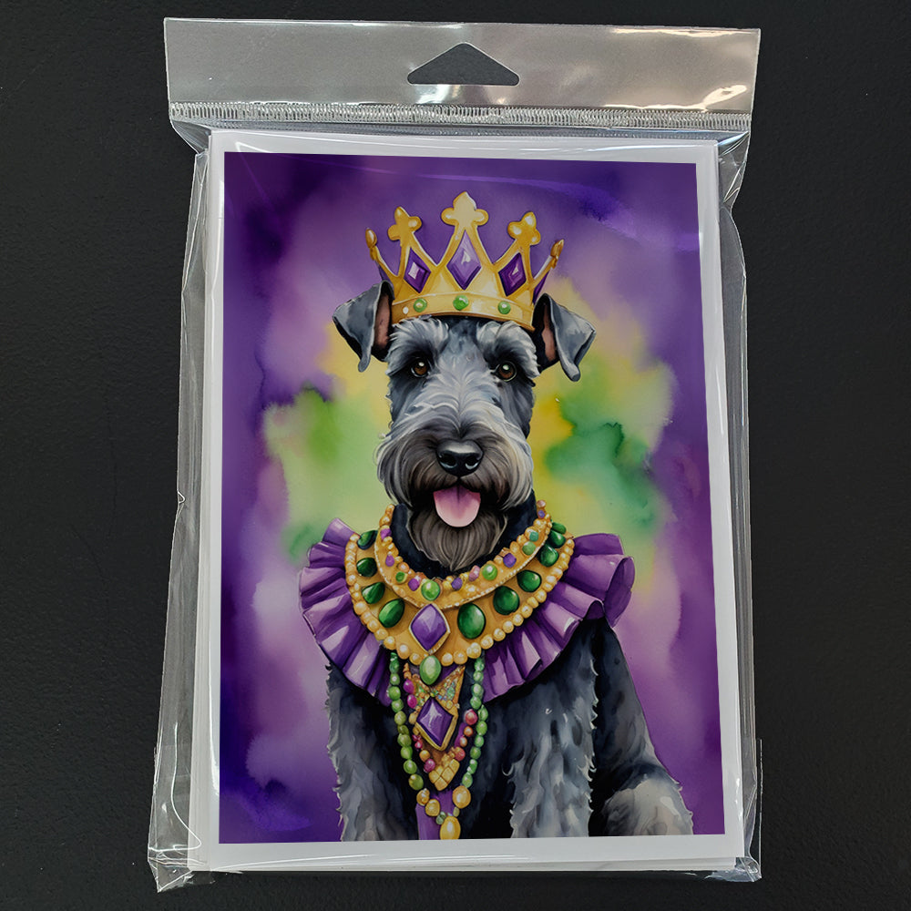 Kerry Blue Terrier King of Mardi Gras Greeting Cards Pack of 8