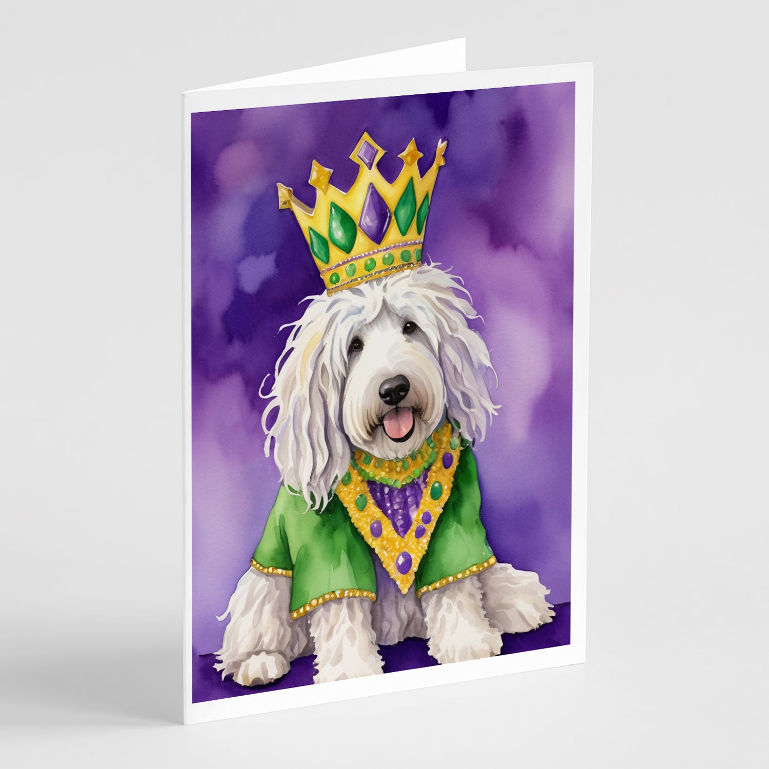 Buy this Komondor King of Mardi Gras Greeting Cards Pack of 8