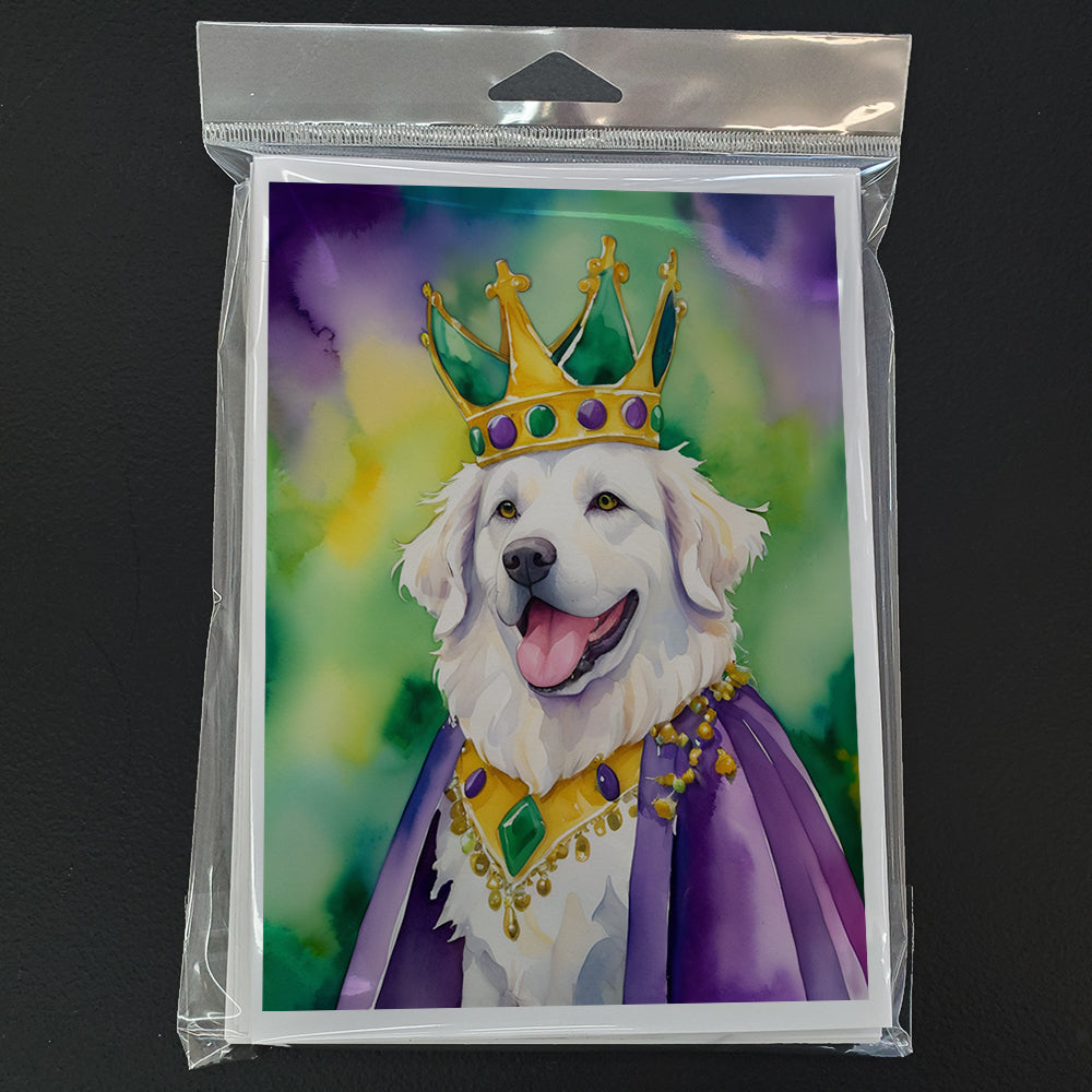Kuvasz King of Mardi Gras Greeting Cards Pack of 8