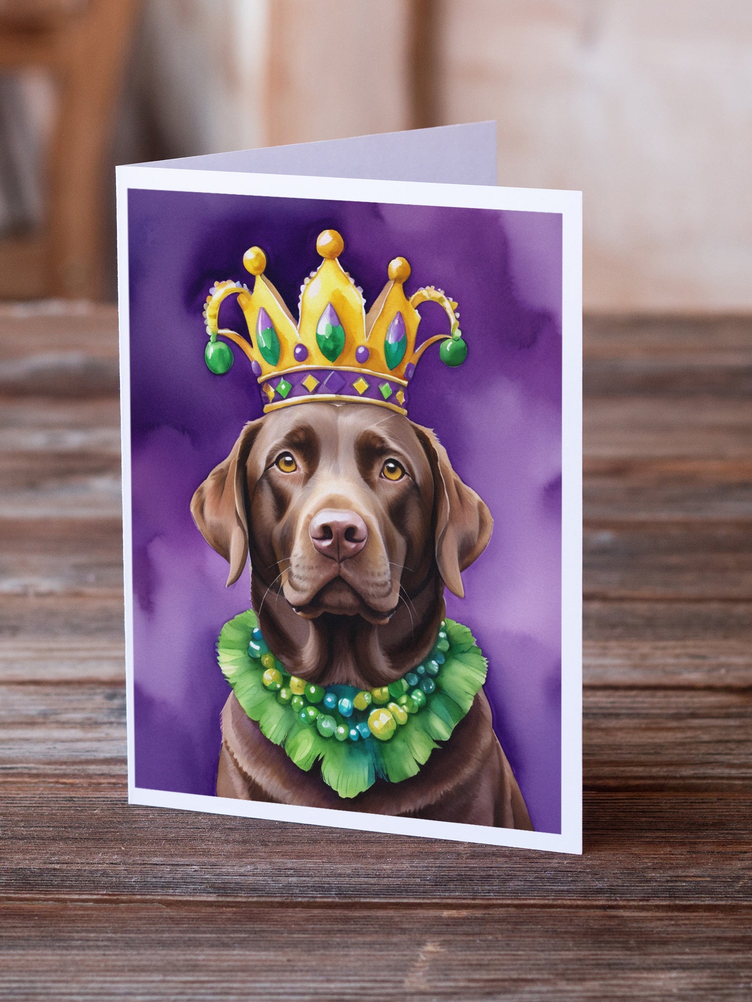Buy this Labrador Retriever King of Mardi Gras Greeting Cards Pack of 8