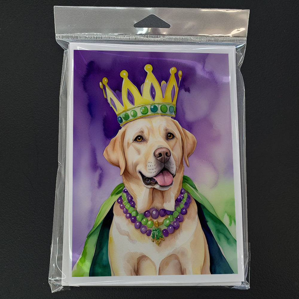 Labrador Retriever King of Mardi Gras Greeting Cards Pack of 8